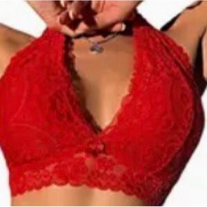Elegant Red Lace Bralette